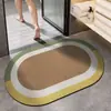Alfombrilla de Piso de Tierra de Diatomeas Moderna Minimalista con Bloques de Color, Alfombrilla de Secado Rápido para Entrada de Baño, Alfombrilla de Entrada Antideslizante y Resistente al Desgaste