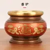 Quemador de Incienso de Cobre para Uso Doméstico, Ofrendas Budistas de Interior, Juego de Bandeja de Frutas, Taza de Agua de Guan Gong, Lámpara de Ofrenda