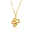 Colar de Cobra transfronteiriço Ins Cobra Europeu e Americano Retro Cobra Dourada Ano da Cobra Pingente Daji Colar de Aço Inoxidável Nova Luxo Leve
