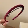 Diadema Simple Diaria de Tela de Lunares para Mujeres con Dientes Antideslizante Presionador de Cabello Temperamento Moda Lazo para el Cabello Accesorios para el Cabello Verano