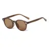 Gafas de Sol Redondas Pequeñas Estilo Nuevo Estampado de Leopardo Transfronterizas para Hombres y Mujeres, Gafas de Sol Retro Artísticas de Alta Gama Anti-UV