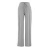 Pantalones de Tubo Verticales Sueltos Estilo Europeo y Americano para Mujer Verano 2025 con Cordón Cintura Baja Adelgazantes Pierna Ancha Largo Hasta el Suelo
