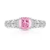 Tiktok Más Vendido Anillo Cuadrado Corte Flor de Hielo de Piedra Preciosa de Colores Moda Lujo Ligero Anillo de Diamante de Alto Carbono Brillante Transmisión en Vivo Una Pieza Dropshipping
