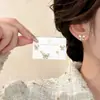 Elegante conjunto de tres pendientes de mariposa de microcircón estilo francés de Corea del Sur para mujer, exquisitos pendientes pequeños combinables con todo, aguja de plata s925 para mujer.
