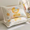 Fundas de Almohada de Gasa de Dibujos Animados para Niños, un Par de Fundas de Almohada de Algodón Puro para Uso en el Hogar, Cubierta Interior para Relleno de Almohada 40X60