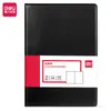 Deli Bp115 Cuaderno de Negocios Oficina Libro de Registro de Reuniones Engrosado 25K Cubierta de Cuero Piel Suave Bloc de Notas Grueso