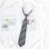 Corbata de Estilo Japonés Estilo Preppy para Mujer, Rayas Rojas Doradas y Rojas, Corbata de Uniforme de Soltero Marrón para Personas Perezosas, Sin Fotos