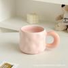 Taza Linda Estilo Crema Patrón de Pellizco a Mano con Tapa y Cuchara Taza para Beber Estilo Rústico de Mano Colorido Taza de Café