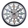 Relógio Relógio de Parede Sala de Estar Novo Chinês Criativo Moderno Simples Relógio de Quartzo Silencioso Decoração Vintage Relógio de Parede Relógio de Pulso Grão de Madeira
