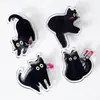 Clip de PP para gato negro de ojos grandes estilo anime acrílico, un accesorio multifuncional, carpeta linda de dibujos animados, clip para libro de estudiante, venta al por mayor