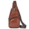 Homens Genuine Leather Chest Bag Top Layer Cowhide Shoulder Crossbody Bag Moda Masculina Marca Grande Capacidade Meninos Casual Bag Atacado