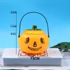 Abóbora de Halloween Pote Festival dos Fantasmas Balde Decorativo de Abóbora 18cm com Tampa Olhos Triangulares Pote de Abóbora Lanterna de Abóbora