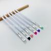 Plástico Handle Style Novo Estilo Internet Celebrant Mesmo Estilo Eyeliner Brush chanfrado cabeça plana pálpebra até Silkworm Brush Escova de sobrancelha Silicone