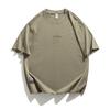 Rumeng 230g Camiseta de Algodón de Bambú Pesado de Manga Corta para Hombre Verano Nueva Moda Marca Bordada Cuello Redondo Manga Corta Camiseta Básica t