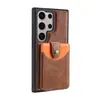 Adecuado para Samsung S25Edge Estuche con Soporte para Tarjetas y Hebilla Magnética Desmontable S24Fe/S23 Cubierta Trasera para Teléfono con Ranura para Tarjetas