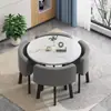 Conjunto Simples de Mesa e Cadeiras para Reunião, Recepção, Negociação, Lazer, Mesa Redonda para Recepção de Convidados, Uso Comercial, Adequado para Lojas de Chá de Leite e Sobremesas