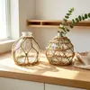 Vaso de Vidro Tecido com Palha Natural Amazon Decoração para Casa Sala de Estar Mesa de Escritório Garrafa Decorativa Quarto Garrafa de Aromaterapia Fashionável Atacado