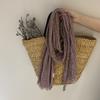 Bufanda de algodón y lino arrugado de estilo retro literario para mujer, verano y otoño, viaje, barba corta, color sólido, chal, bufanda protectora del sol, venta al por mayor