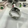 Nuevo Anillo de Moda Creativo para Comercio Exterior Transfronterizo Accesorios de Anillo Joyería de Anillo de Acero Inoxidable Anillo Cuadrado de Circonita Joyería de Mano