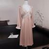 Vestido Largo Yiman Shanhe Estilo Nuevo 2026, Bata de Seda Helada Estilo Palacio, Camisón Largo Delgado para Mujer, Ropa de Casa