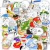 50 Pegatinas de Emociones Stickman Simples y Relajantes en Inglés para Papelería DIY y Journaling, Venta al por Mayor Transfronteriza
