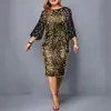 Europa y Estados Unidos talla grande Amazon wish AliExpress eBay costura malla brillante ajustado vestido de fiesta disponible