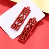 Pendientes Estilo Chino Año Nuevo 2025 Material "Gong Xi Fa Cai" Pendientes Accesorios de Joyería Hechos a Mano DIY