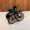 Presilha de Cabelo Borboleta de Luxo com Strass Completo para Cabelos Finos, Presilha de Cabelo Tubarão de Alto Padrão Novo Estilo para Mulheres