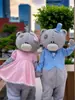 Casal estrangeiro urso desenho animado boneca roupas masculinas e femininas boneca de caminhada roupas de performance adulto urso COS adereços roupas