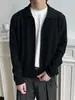 Cárdigan de punto gofre retro americano con un ambiente relajado para hombres y mujeres, adecuado para primavera, otoño e invierno, chaqueta casual de corte limpio