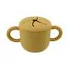 Taza de Silicona para Snacks Infantil Transfronteriza con Doble Asa, Asa, Popote Recto Curvo, Anticaídas, Suave, Taza de Agua Creativa, Taza con Popote