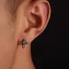 Pendientes de Aro Cruzados con Forma de Corazón Dulces y Frescos para Hombres, Diseño Moderno y de Moda, Pendientes de Diamantes Incrustados con Circonita para Mujeres, Accesorios Versátiles