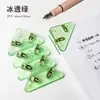 Clipe de Canto Triangular Estilo Japonês Simples, Clipe Transparente Fosco, Clipe para Armazenamento de Papéis de Prova e Documentos de Estudante, Clipe Anti-Enrolamento de Bordas