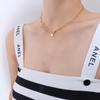 Collar geométrico de estrella de cinco puntas estilo japonés y coreano, popular en internet, estilo hip hop, cadena de clavícula de acero de titanio para mujer, joyería chapada en oro 18K P483
