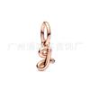 Pulsera Pandora chapada en plata de cobre, abalorios, accesorios DIY, colgante de 26 letras en oro rosa, cadena, joyería
