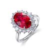 Anillo de lujo transfronterizo con forma de huevo de paloma, color rojo, con incrustaciones de plata S925, ideal para cultivar huevos, con un toque europeo y americano.