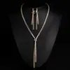 Conjunto de Colar e Brincos Liang Yalisman Garra de Corrente Zircônia Corrente de Caixa Geométrica Simples Joias de Luxo para Mulheres para Vestido de Banquete
