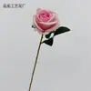 Flor artificial de rosa única de terciopelo, disponible en múltiples colores, tela de seda, adecuada para arreglos de boda, decoraciones de pasillo y decoraciones de salón de bodas