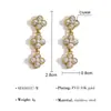 Pendientes de Trébol de la Suerte Estilo Lujo de Gama Alta Acero Inoxidable Borla Larga Circonita Pendientes de Flor de Moda para Viajeros para Mujeres