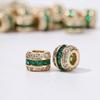 Cor de ouro 18K incrustado com contas de zircônia colorida acessórios moda cobre zircônia micro incrustada pingente acessórios DIY versáteis