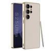 Funda de cuero galvanizado para Samsung S25 Ultra, S25 Plus, anticaídas, estilo simple.