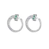 AliExpress, Wish, ebay, brincos de cobra com zircônia cravejada de diamantes Brincos Estilo Ins cruzados comércio exterior Atacado