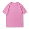 Camisa casual fina e moderna de verão, gola redonda, corte solto, fresca, de algodão, manga curta, para esportes ao ar livre, com estampa em inglês, atacado de fábrica