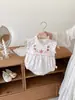 Macacão de Bebê Verão Estilo Fino Estampado Bordado Sem Mangas Vestido Estilo Coreano Roupa Combinando para Irmãs