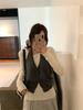 Toma Real de Principios de Otoño 2025 Conjunto Casual de Pantalón Ancho con Cordones + Suéter de Punto de Manga Larga + Cárdigan de Cuello Halter con Tirantes para Mujer