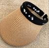 Sombrero de Paja con Lazo Daquan Sombrero de Playa de Verano para Mujer Sombrero de Ala Ancha con Cinta Sombrero para el Sol con Cinta de Perlas Sombrero Protector Solar
