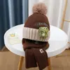 Conjunto de Dos Piezas de Gorro y Bufanda para Niños Diseño de Dinosaurio de Dibujos Animados Traje para Bebé Niño y Niña Gorro de Lana Cálido para Niños Medianos y Grandes