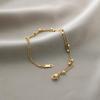 Pulsera de Acero de Titanio Transfronteriza de Venta Caliente para Mujer Trébol de Cinco Hojas Diamante Estilo Ins Personalidad Colección Chapado al Vacío en Oro de 18K