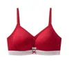 8941 Serie Miu Color Block Clásico de Gama Alta Dulce Sujetador de Chica de Ballet Transpirable Inalámbrico Ropa Interior para Mujeres