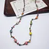 Colar de contas de cerâmica colorida Moda Retro Novo Estilo Chinês Personalidade Colar Longo Camada Dupla Colar Colar Avançado Atacado